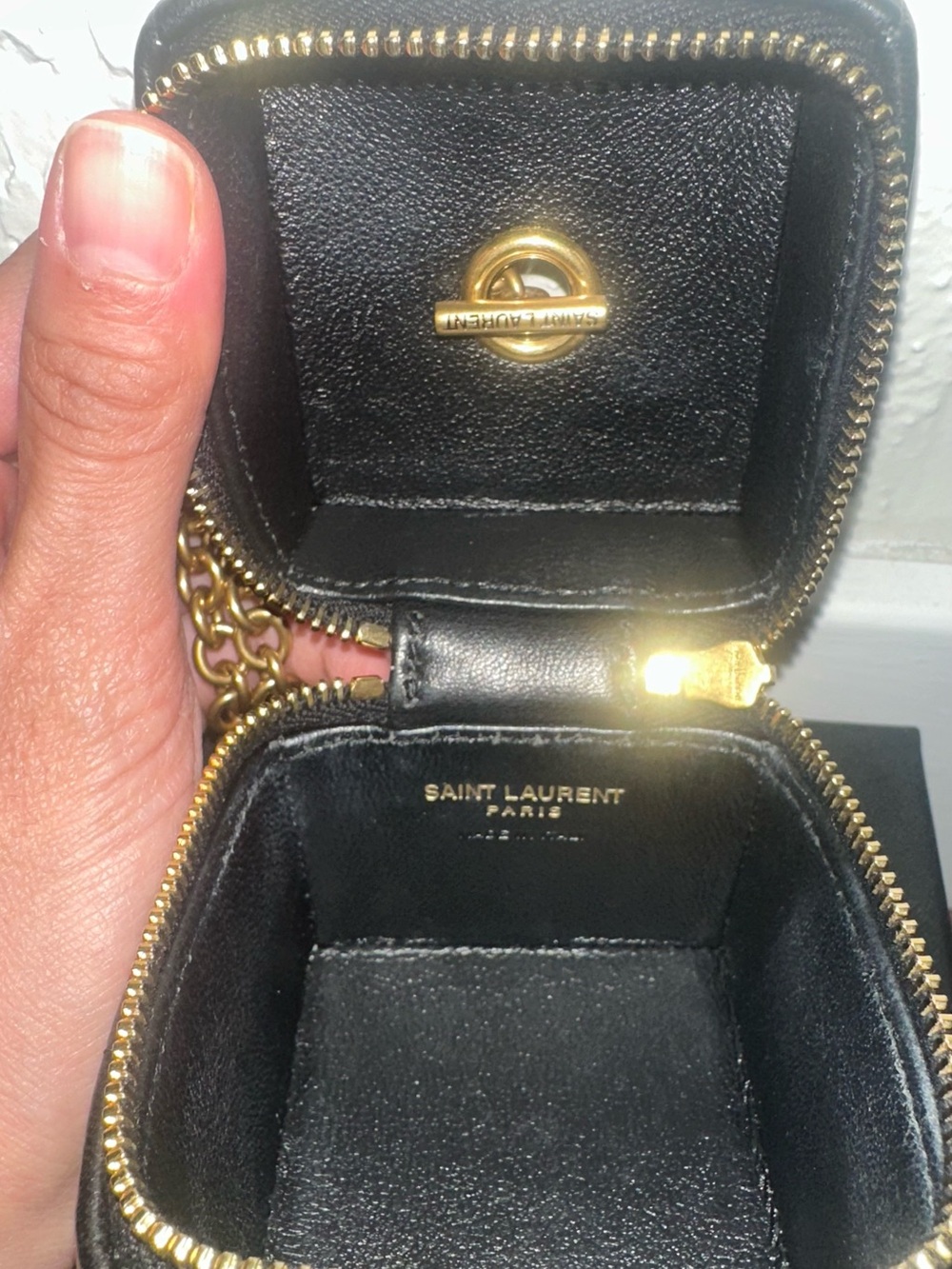 Saint Laurent Black Quilted Matelassé Mini Cube with Gold Chain - Picture 8 of 10